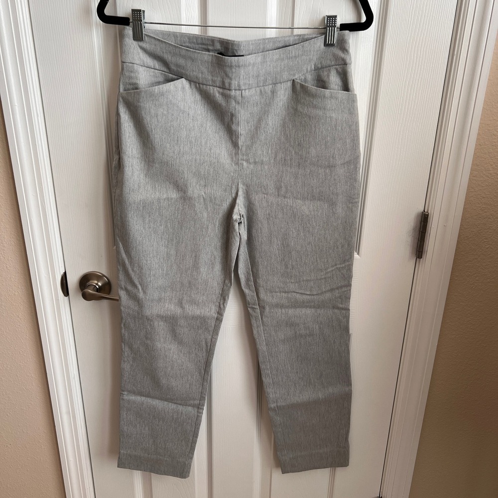Hilary Radley‎ Gray Dress Pants Stretch Career Casual Cropped Size M